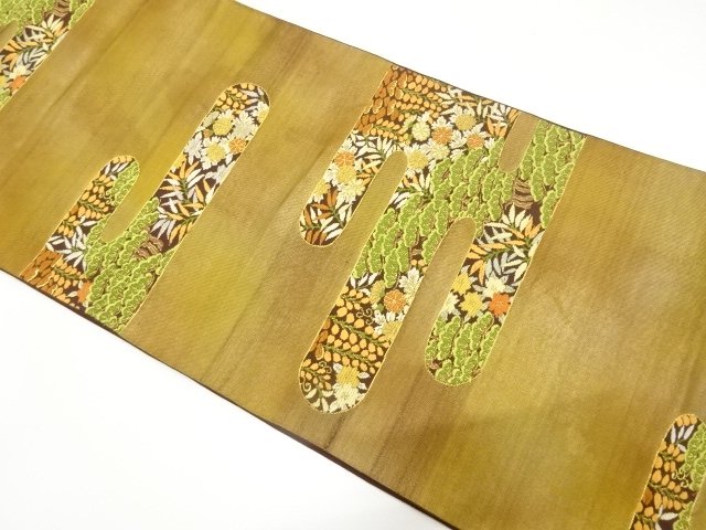 JAPANESE KIMONO / ANTIQUE WEAVING FUKURO OBI (MATERIAL)